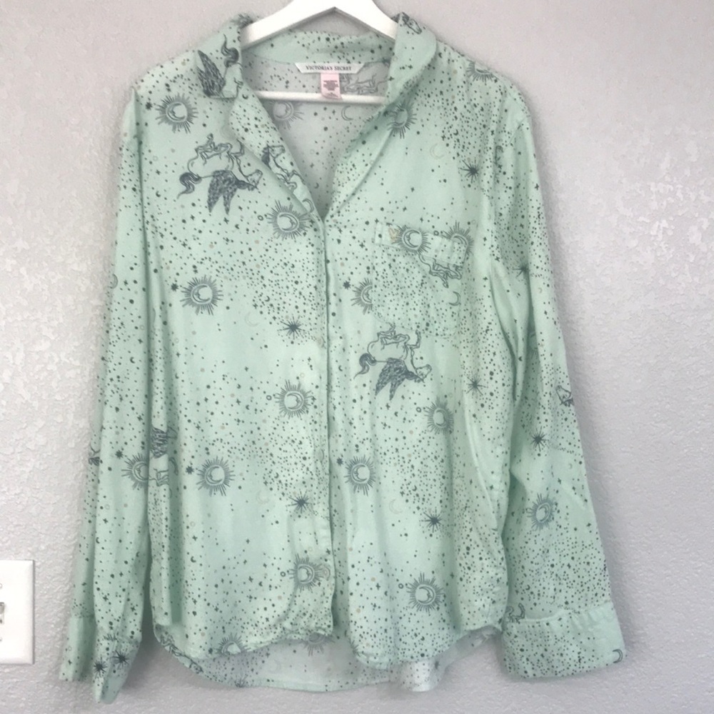 Victoria’s Secret Flannel Button Up Sleep Shirt M